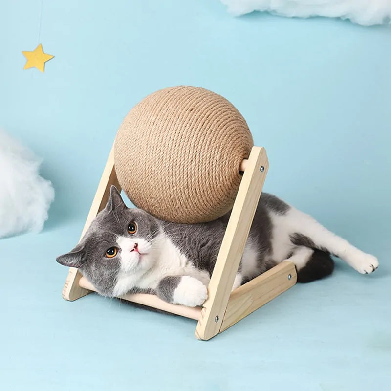 Wooden Cat Scratching Ball for Playful Kitties - Wooffy