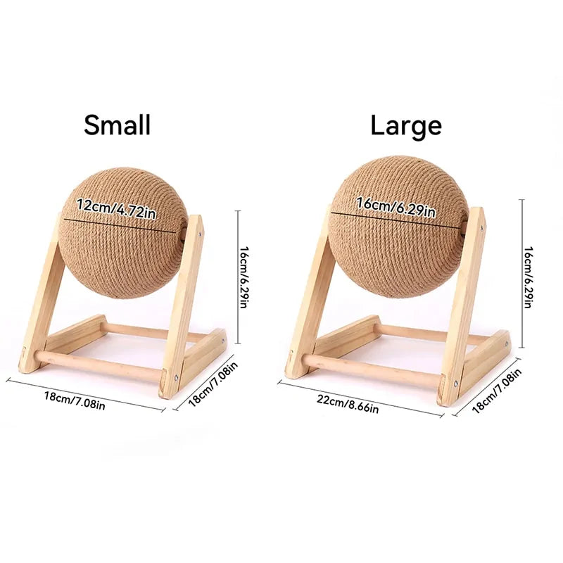 Wooden Cat Scratching Ball for Playful Kitties - Wooffy
