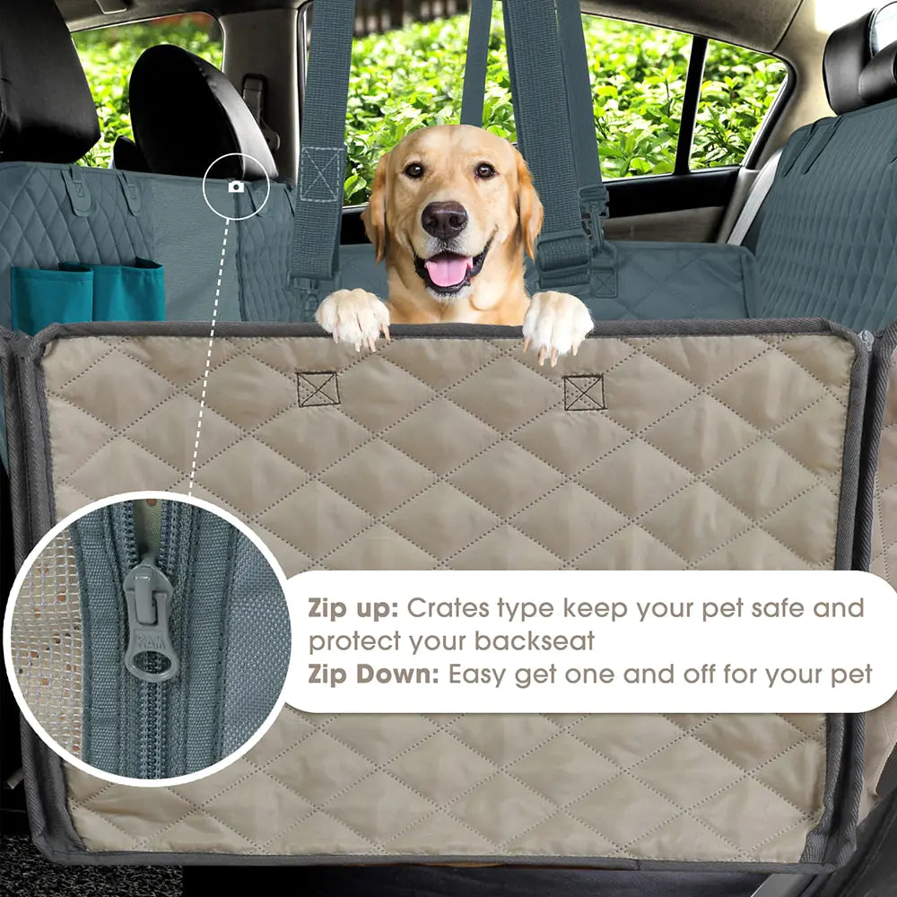 Dog Seat Cover with Mesh Visual Window