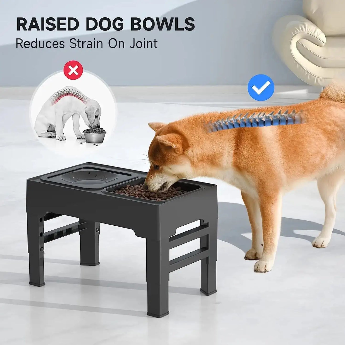 Adjustable Food and Water Bowl