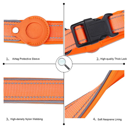 Secure & Durable Airtag Dog Collar: Built for Comfort & All-Day Adventures