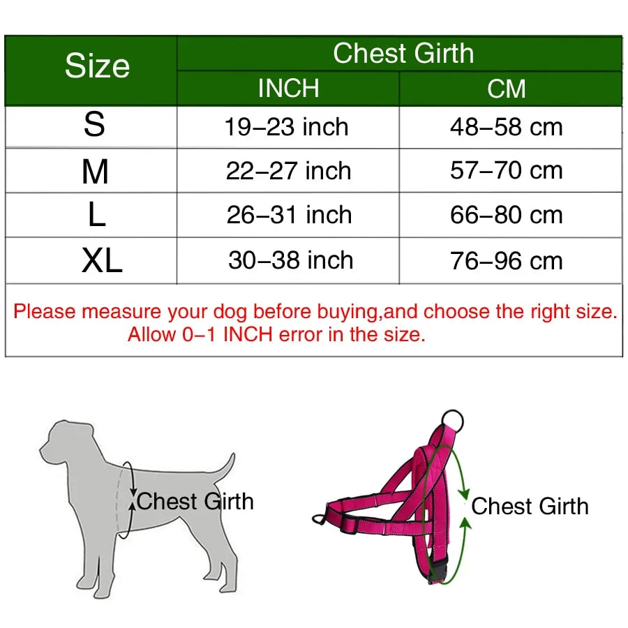 Adjustable Dog Harness : Front & Back D-Rings for Training & Safety